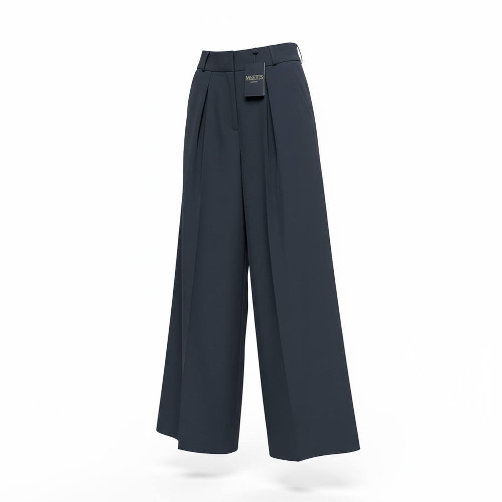 Quiet Luxury Wide Leg Trouser Pants Black High Rise NWT Small - Picture 12 of 14